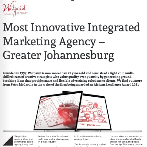 Most Innovative Integrated Marketing Agency – Greater Johannesburg