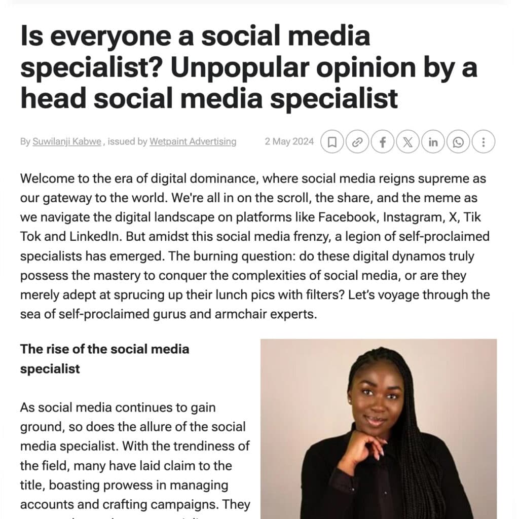 Everyone’s a Social Media Specialist: Unpopular Opinion By a Head Of Digital & Communications