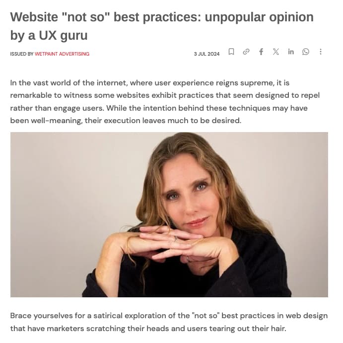 Website “Not So” Best Practices: Unpopular Opinion By a UX Guru