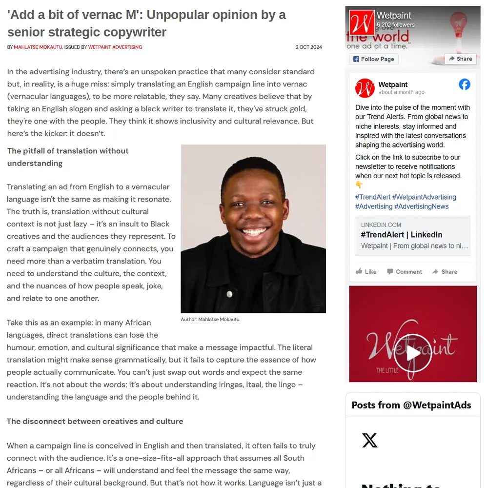 ‘Add a Bit of Vernac M’: Unpopular Opinion by a Senior Strategic Copywriter