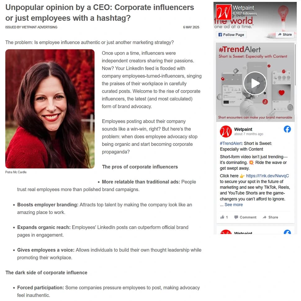 Unpopular opinion by a CEO: Corporate influencers or just employees with a hashtag?