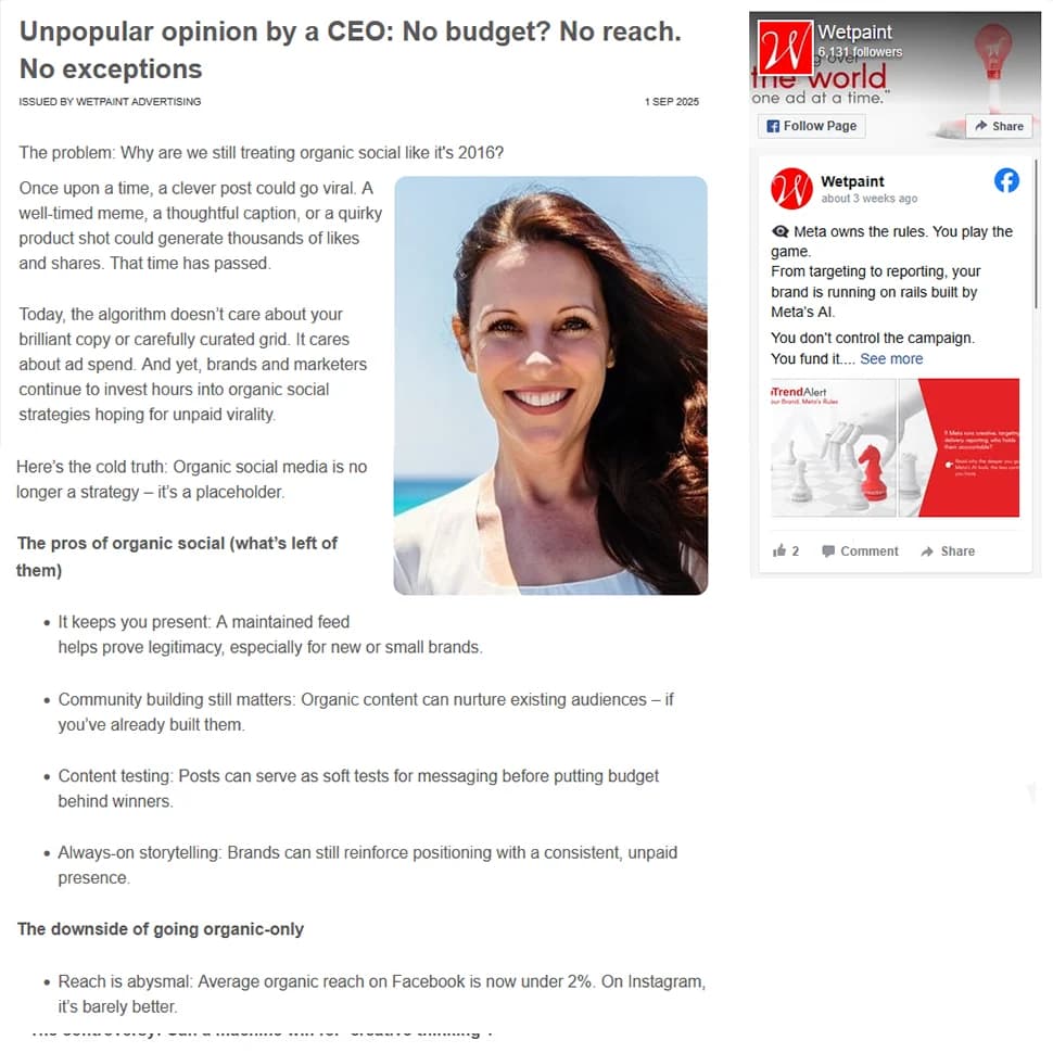 Unpopular opinion by a CEO: No budget? No reach. No exceptions
