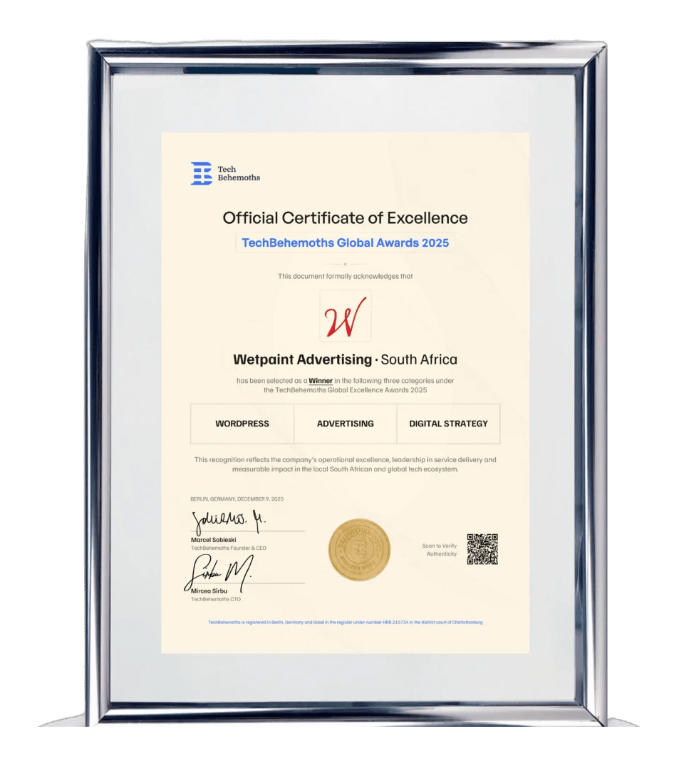 Global Excellence Award – WordPress, Advertising, Digital Strategy award